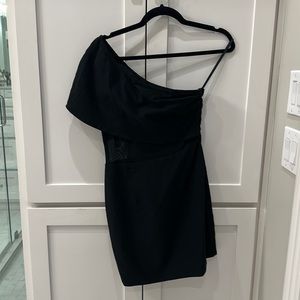 Superdown Little Black Dress with mesh waist cut out